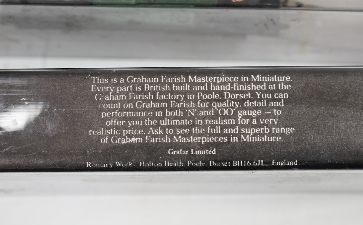 Six boxed Graham Farish N gauge locomotives; a GWR Castle Class, a GWR Prairie Tank, a GWR Pannier Tank, two LMS 0-6-0Ts, and a BR Class 5MT ‘Crab’. Condition - good, some wear to boxes and some locomotives in incorrect